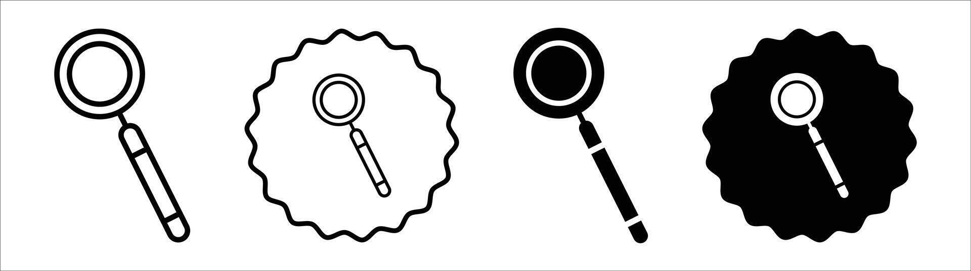 Loupe icon set collection. Loupe Outline flat Icon. vector