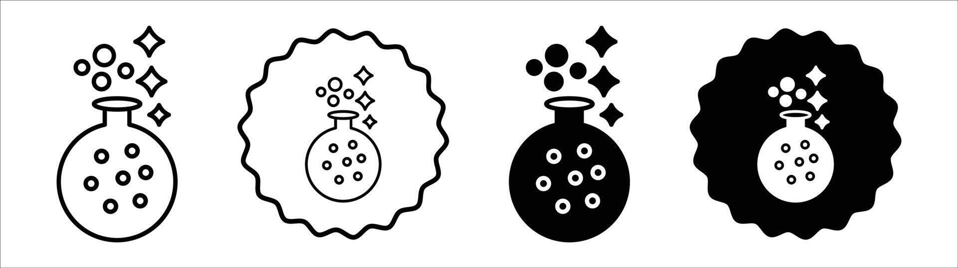 Magic potion icon set collection. Magic potion Outline flat Icon. vector