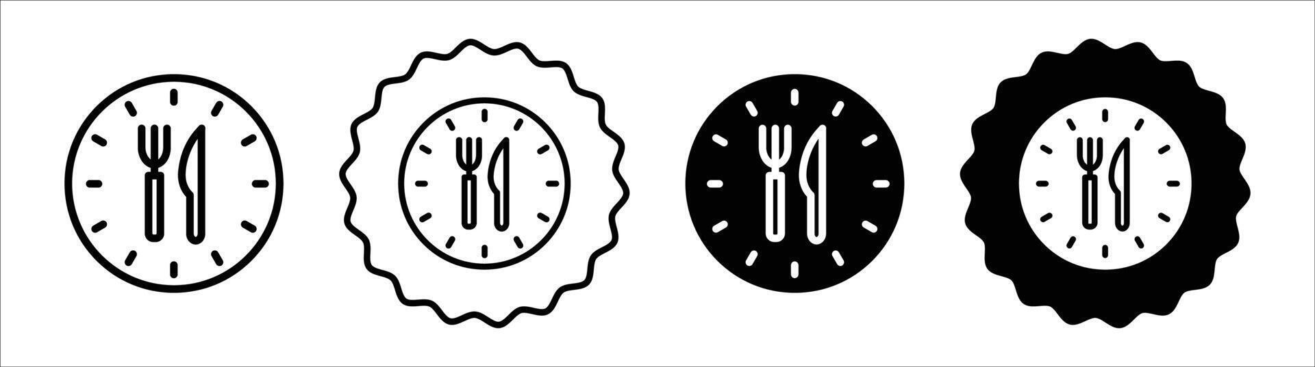 Lunchtime icon set collection. Lunchtime Outline flat Icon. vector