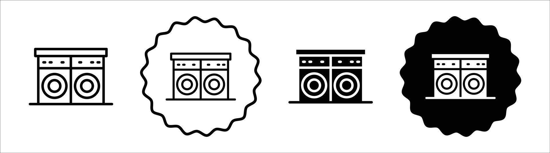 Laundry zone icon set collection. Laundry zone Outline flat Icon. vector