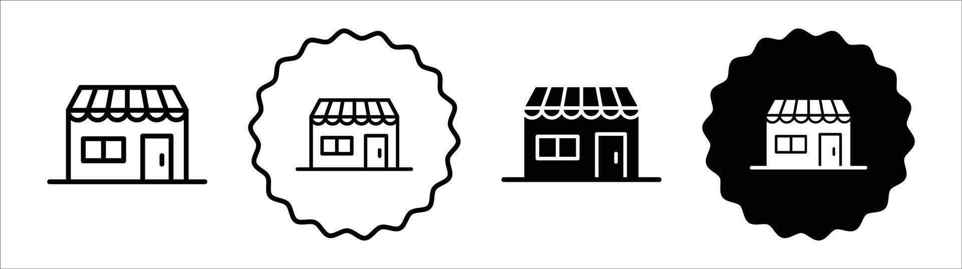 Marketplace icon set collection. Marketplace Outline flat Icon. vector
