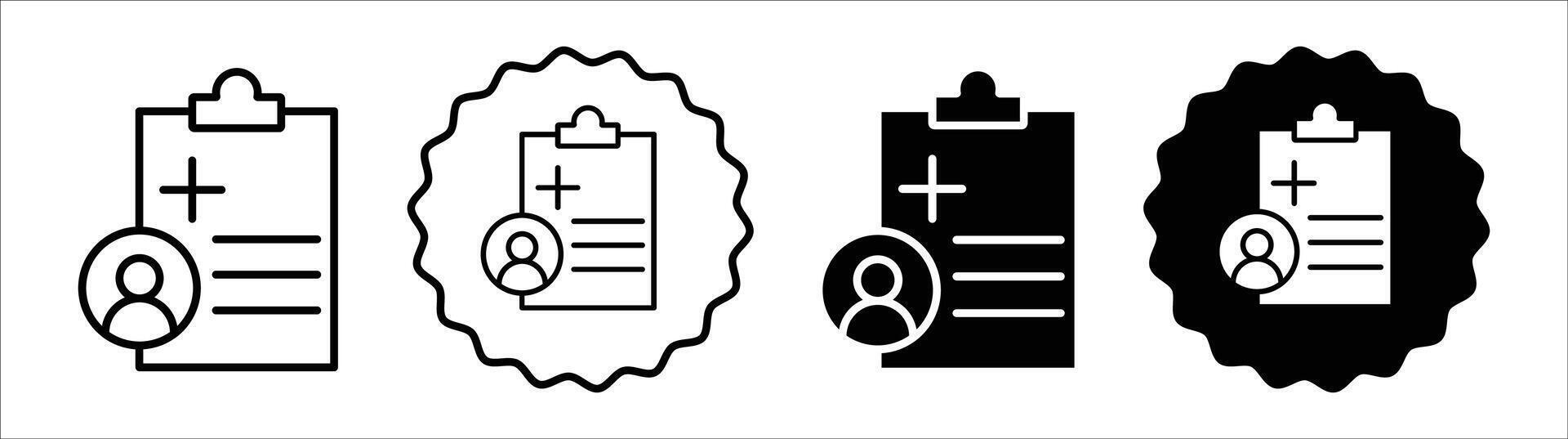 Medical report icon set collection. Medical report Outline flat Icon. vector