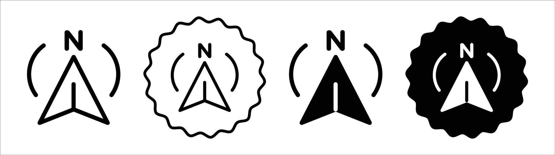 North icon set collection. North Outline flat Icon. vector