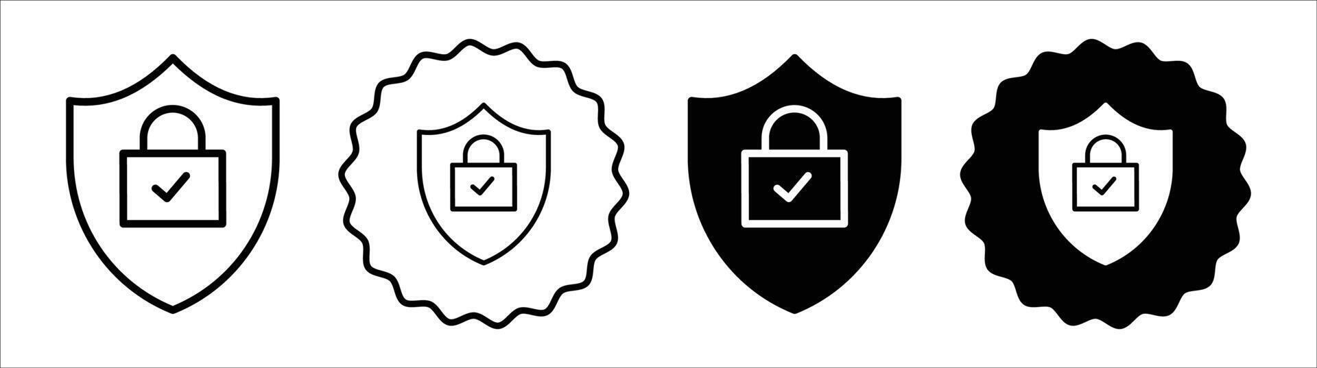 Protection icon set collection. Protection Outline flat Icon. vector