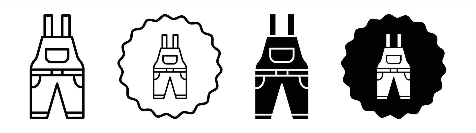 Overall icon set collection. Overall Outline flat Icon. vector