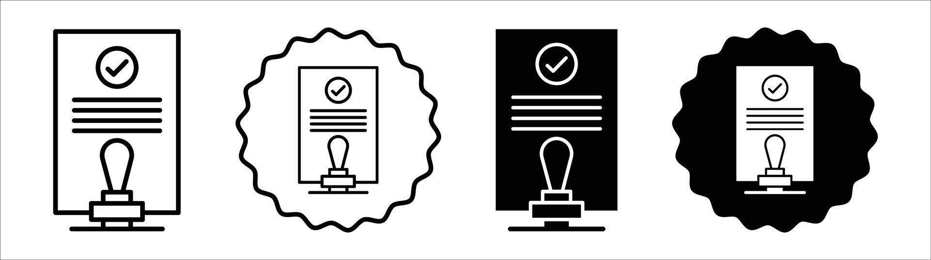 Permit icon set collection. Permit Outline flat Icon. vector