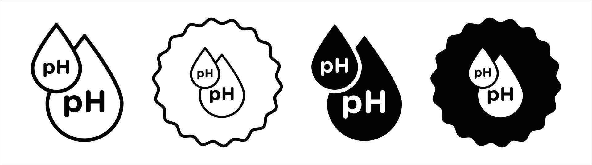 PH value icon set collection. PH value Outline flat Icon. vector