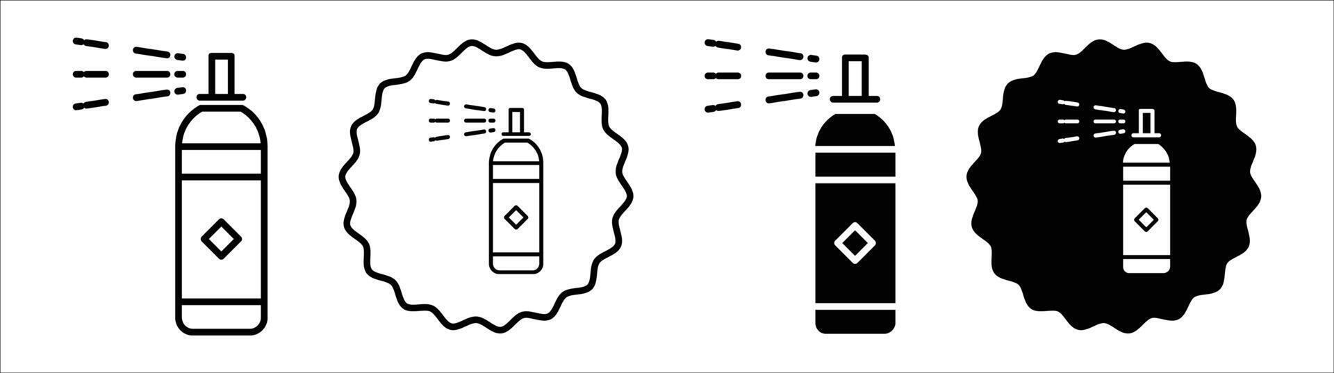 Paint aerosol can icon set collection for web vector