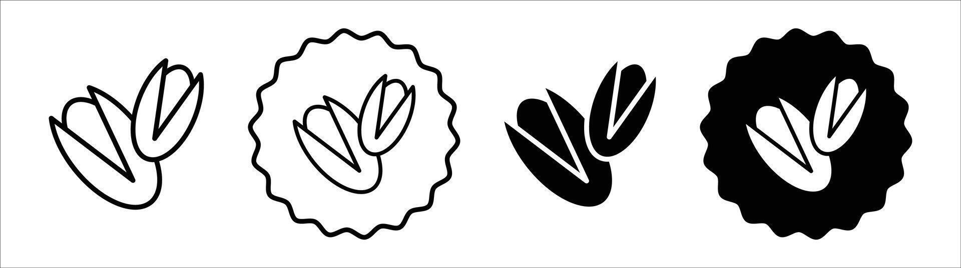 Pistachio icon set collection. Pistachio Outline flat Icon. vector