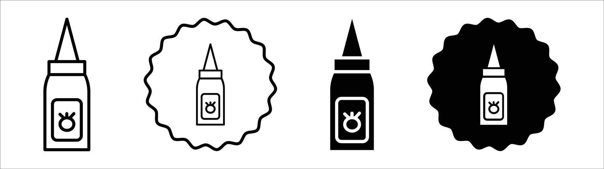 Sauce bottles icon set collection. Sauce bottles Outline flat Icon. vector