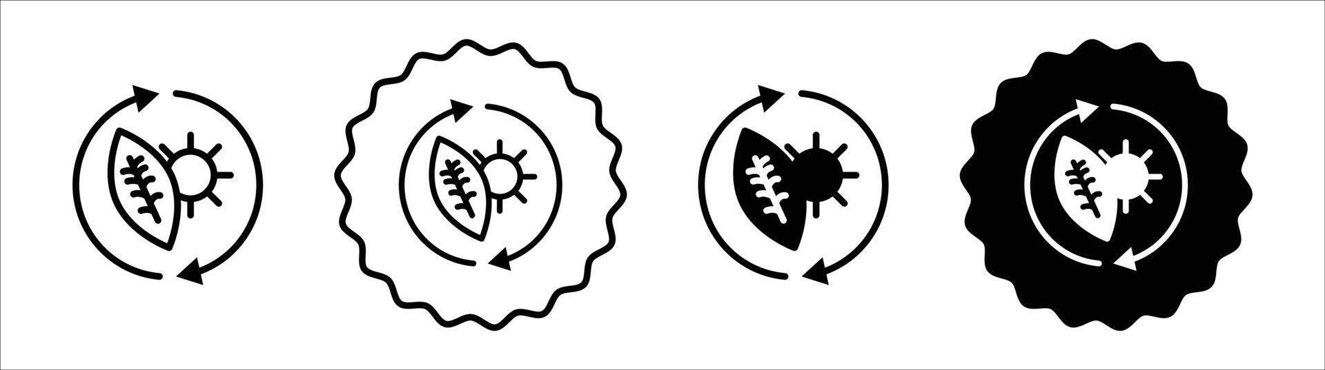 Photosynthesis icon set collection. Photosynthesis Outline flat Icon. vector