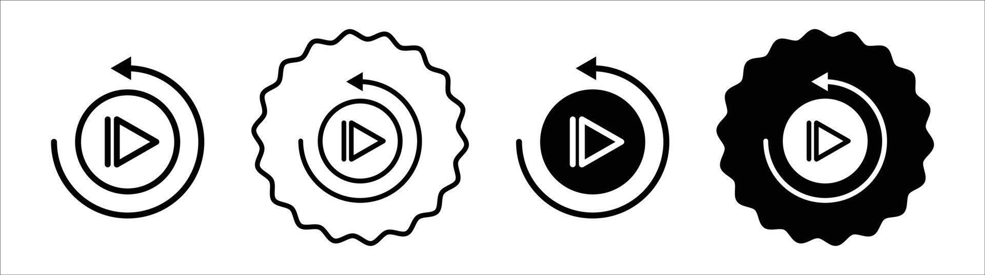 Playback icon set collection. Playback Outline flat Icon. vector