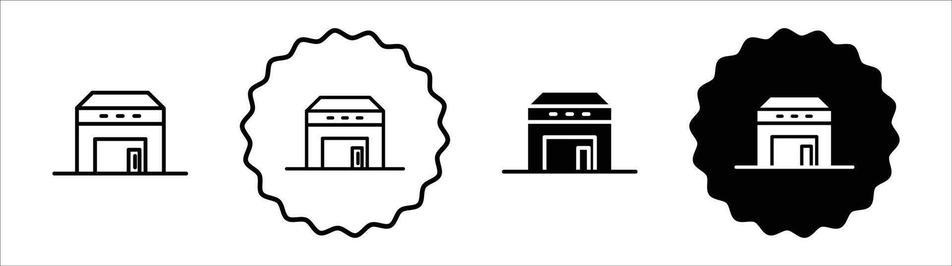 Showroom icon set collection. Showroom Outline flat Icon. vector