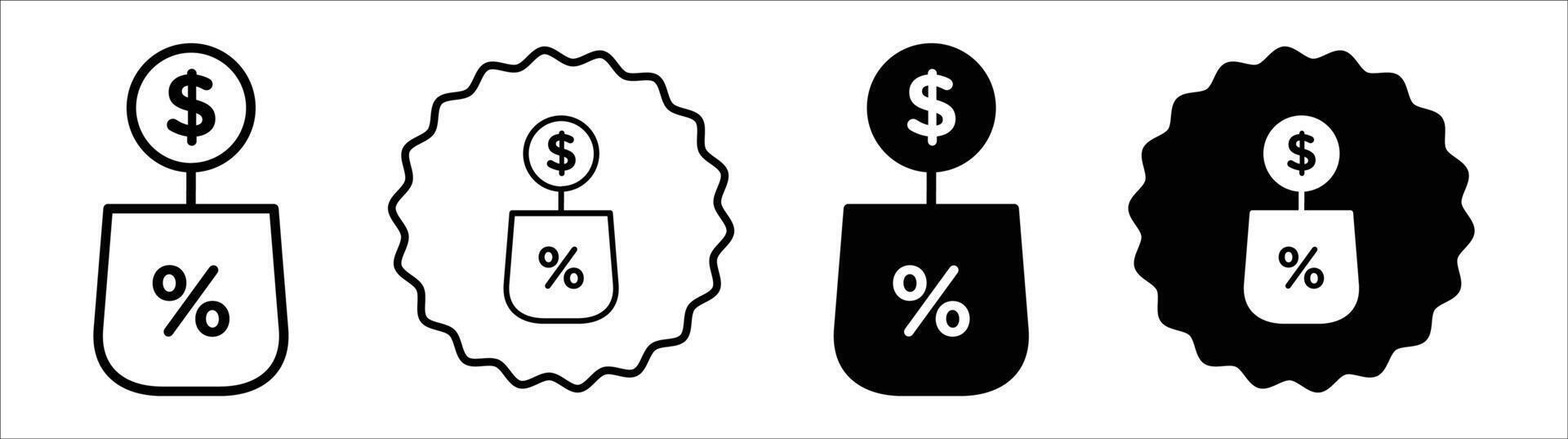 Short-term capital appreciation icon set collection. Short-term capital appreciation Outline flat Icon. vector