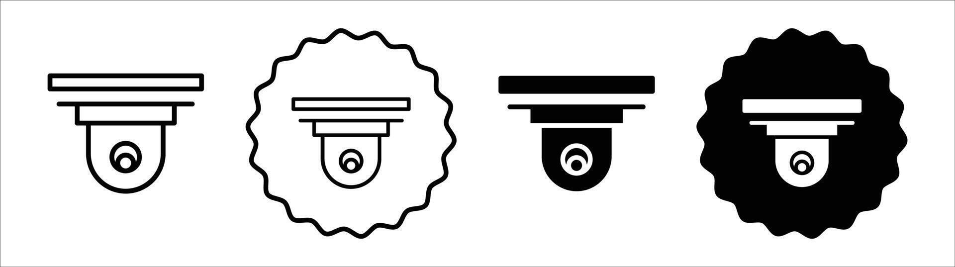 Security cam icon set collection. Security cam Outline flat Icon. vector