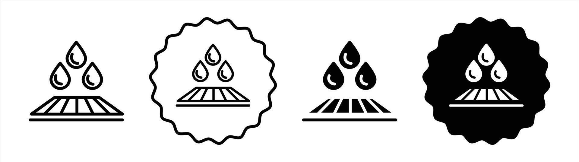 Sewer drain icon set collection. Sewer drain Outline flat Icon. vector