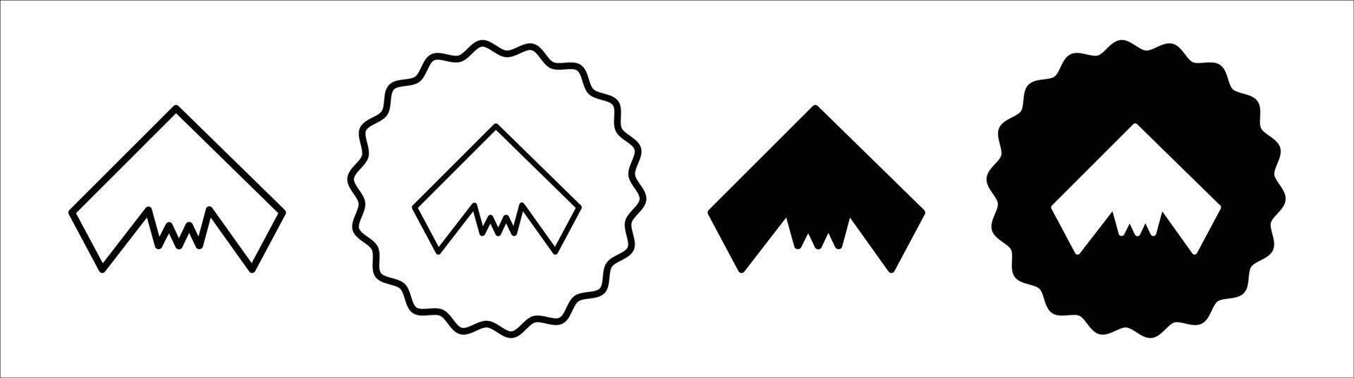 Stealth plane icon set collection. Stealth plane Outline flat Icon. vector