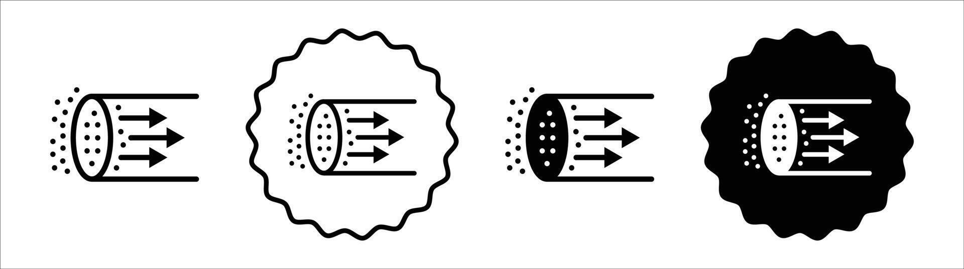 Suction process icon set collection. Suction process Outline flat Icon. vector
