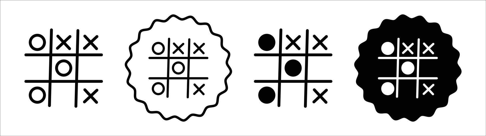 Tic tac toe icon set collection. Tic tac toe Outline flat Icon. vector