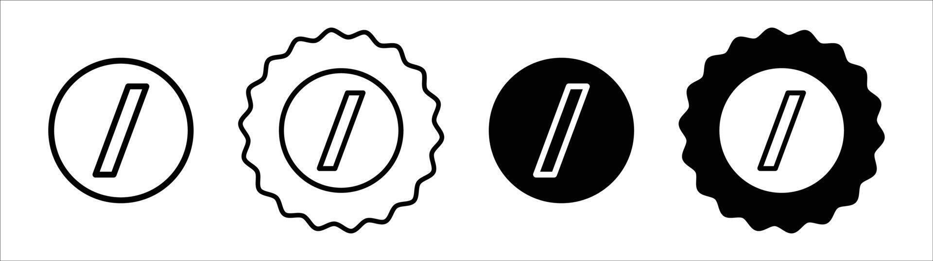 Slash icon set collection. Slash Outline flat Icon. vector