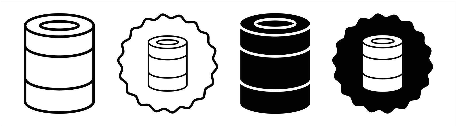 Tin can icon set collection. Tin can Outline flat Icon. vector