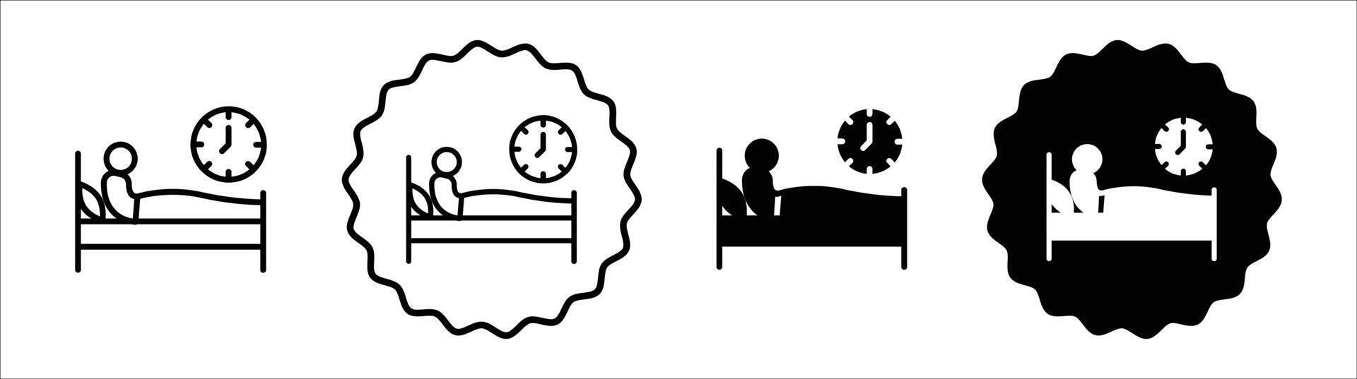 Sleep deprivation icon set collection. Sleep deprivation Outline flat Icon. vector