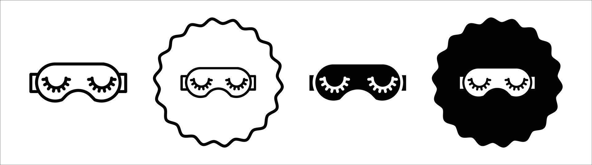 Sleep mask icon set collection. Sleep mask Outline flat Icon. vector