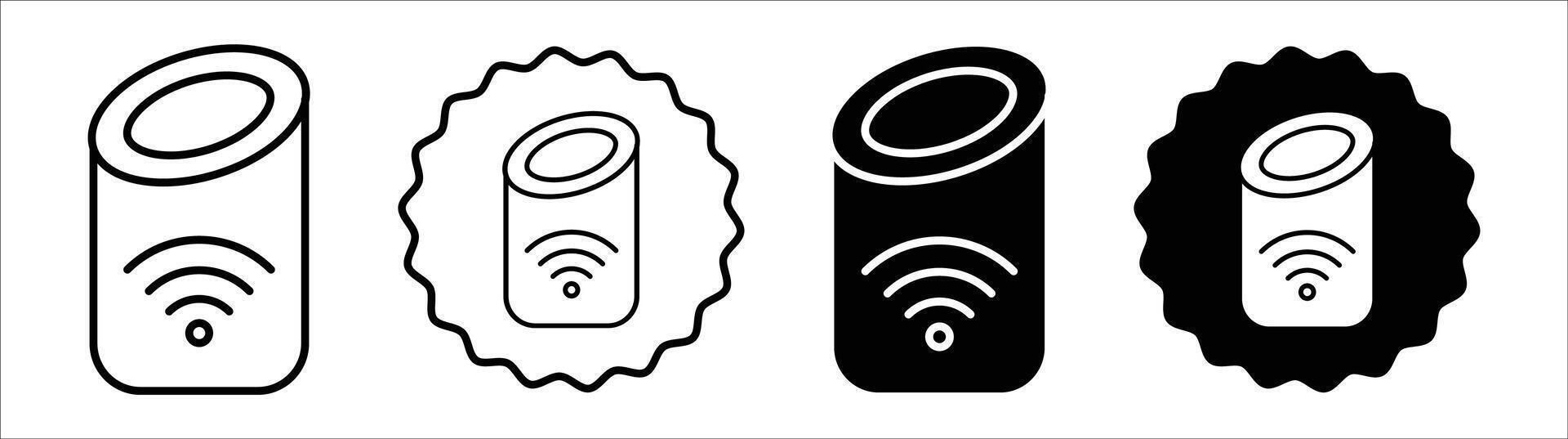 Smart speaker icon set collection. Smart speaker Outline flat Icon. vector