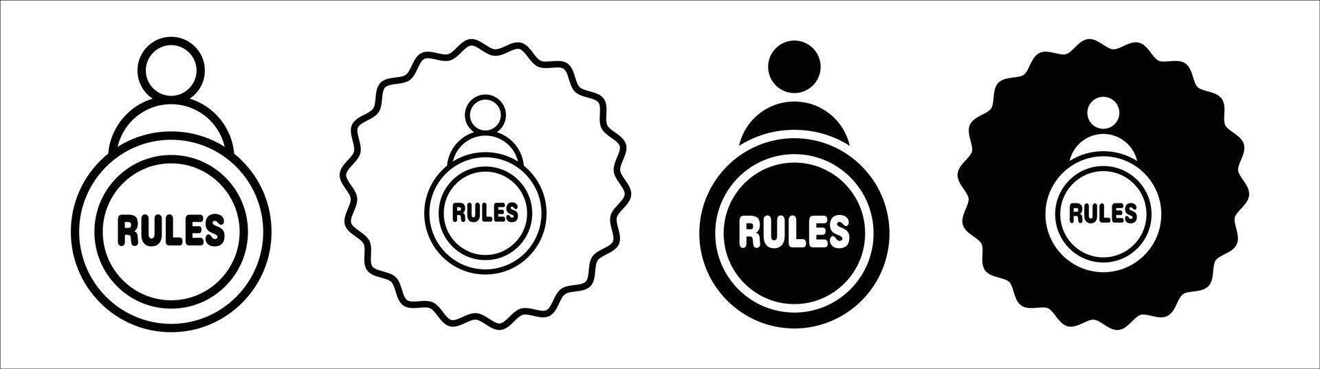 Text rules icon set collection. Text rules Outline flat Icon. vector