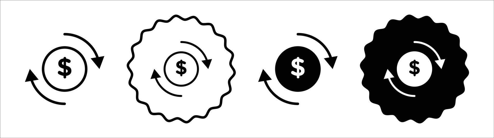 Turnover icon set collection. Turnover Outline flat Icon. vector