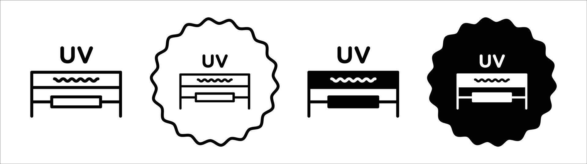 UV disinfection lamp icon set collection. UV disinfection lamp Outline flat Icon. vector