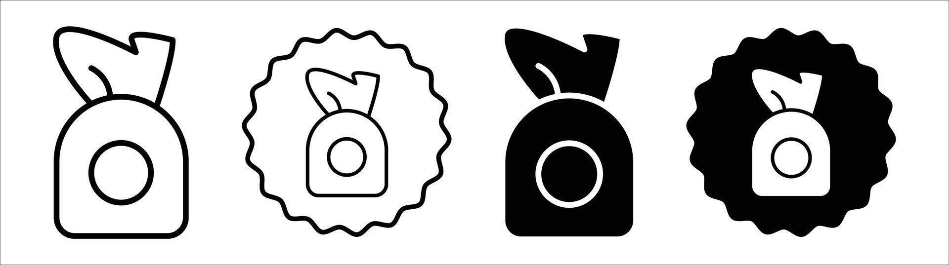 Trash bag icon set collection. Trash bag Outline flat Icon. vector