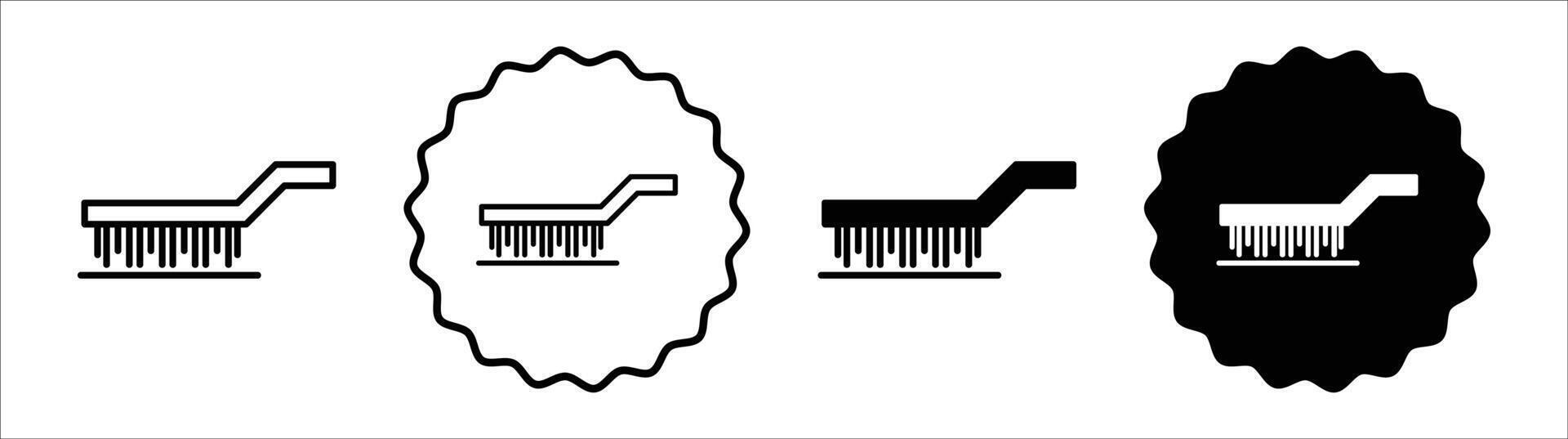 Wire brush icon set collection. Wire brush Outline flat Icon. vector