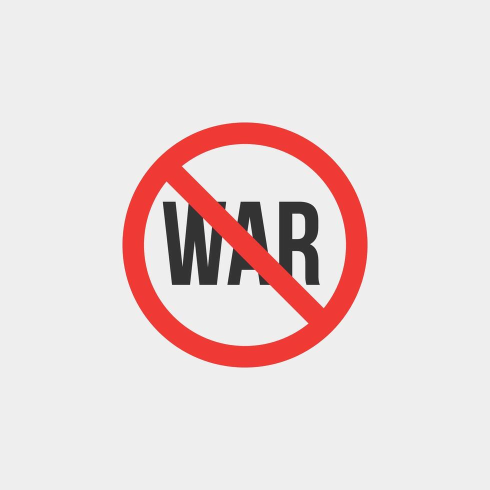 Red Stop Sign Military Weapon Collection. No War Symbol Silhouette Icon vector