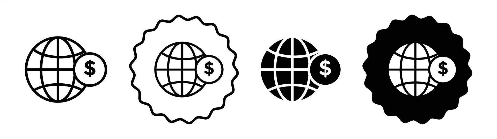 Wire transfer money icon set collection for web vector