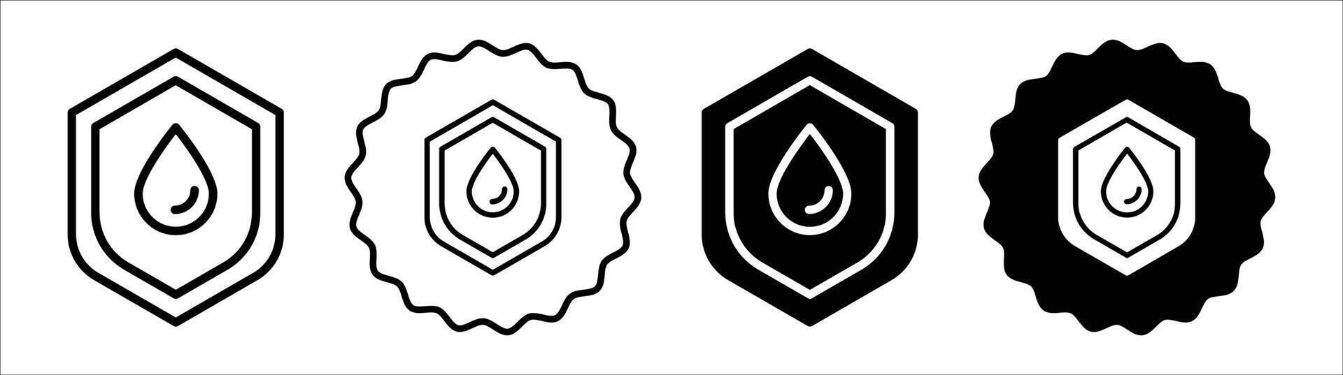 Waterproof protection icon set collection. Waterproof protection Outline flat Icon. vector