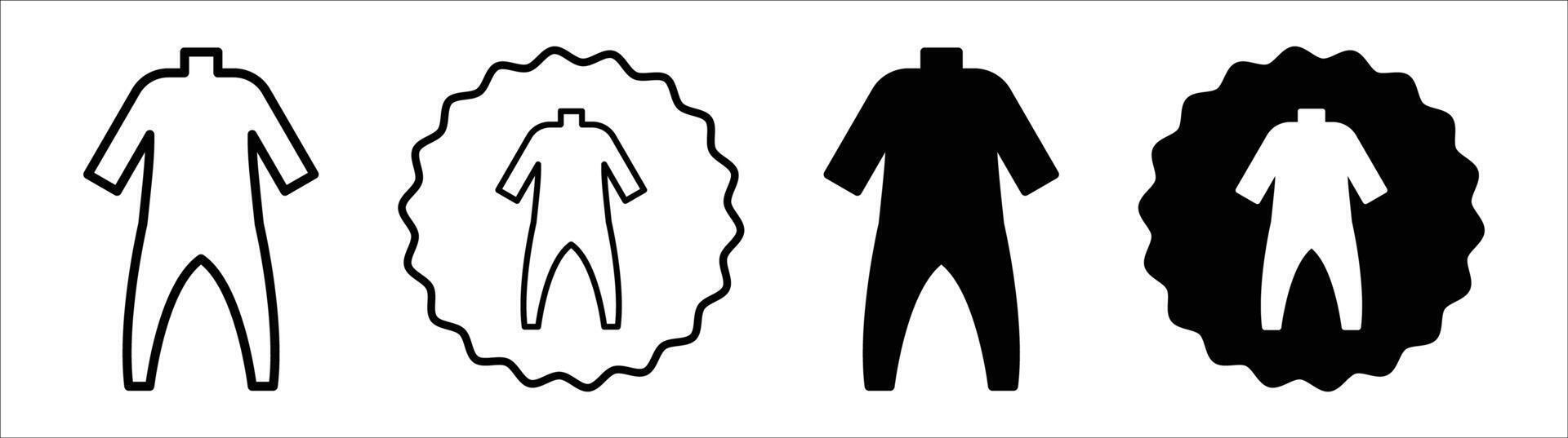 Wetsuit icon set collection. Wetsuit Outline flat Icon. vector