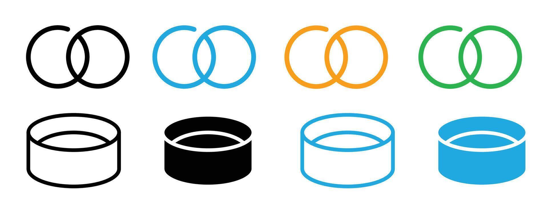 Cake ring icon logo set vector