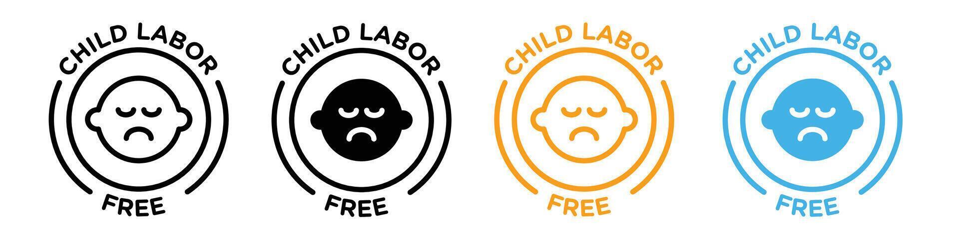 Child Labor Prohibition Icon Representing Safety and Protection of Minors vector