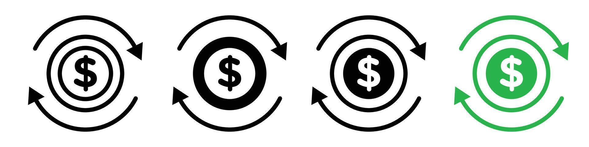 Circulation of money icon vector