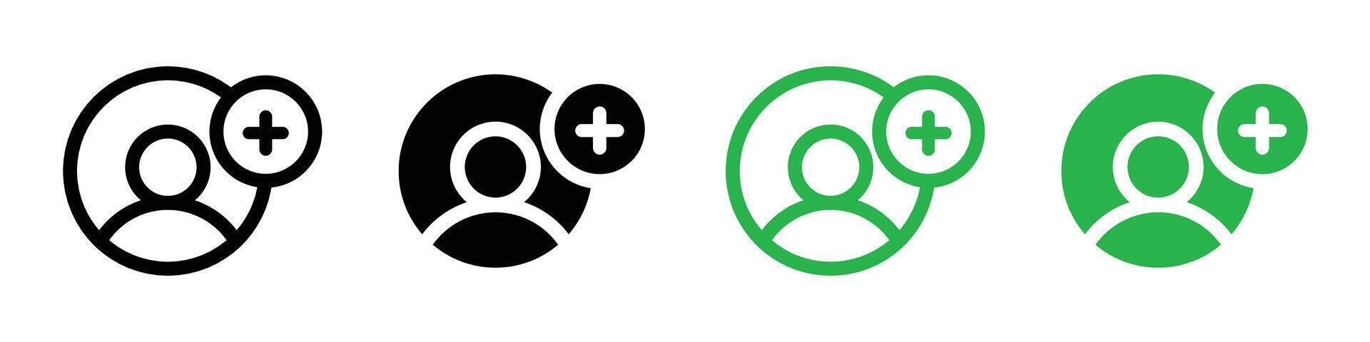 Add a new user icon logo set vector