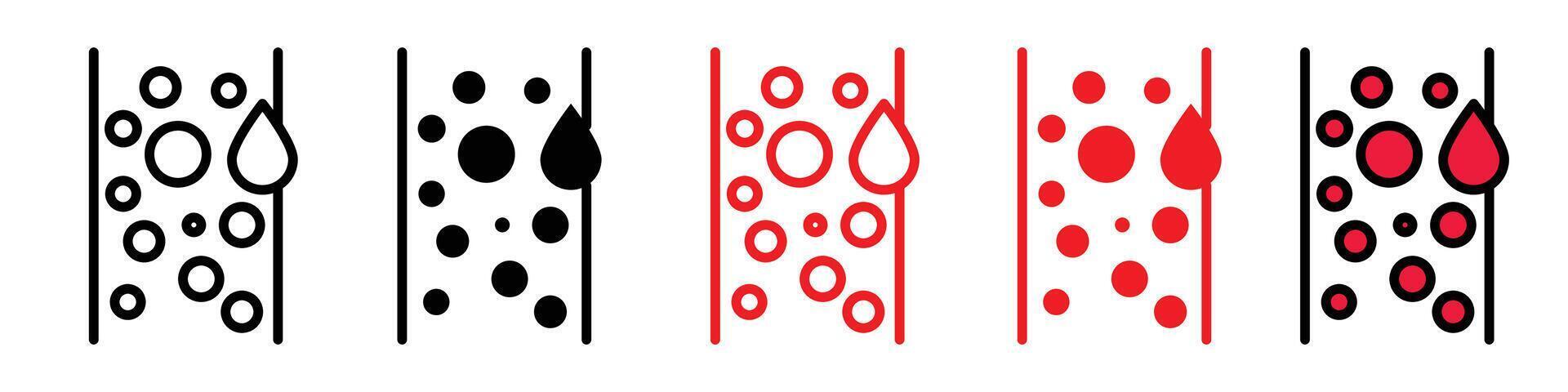 Blood flow icon logo set vector