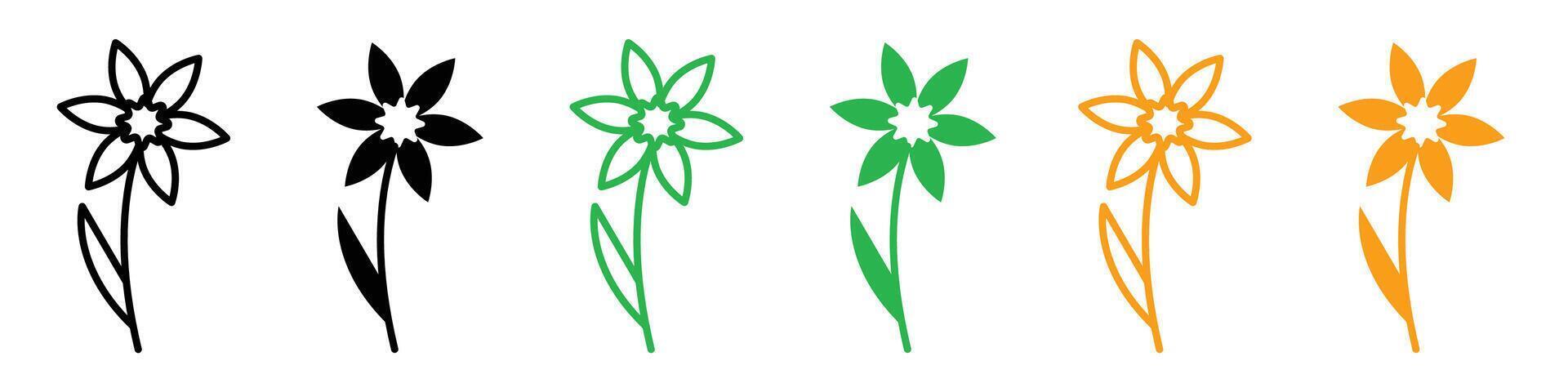 Daffodil icon logo set vector