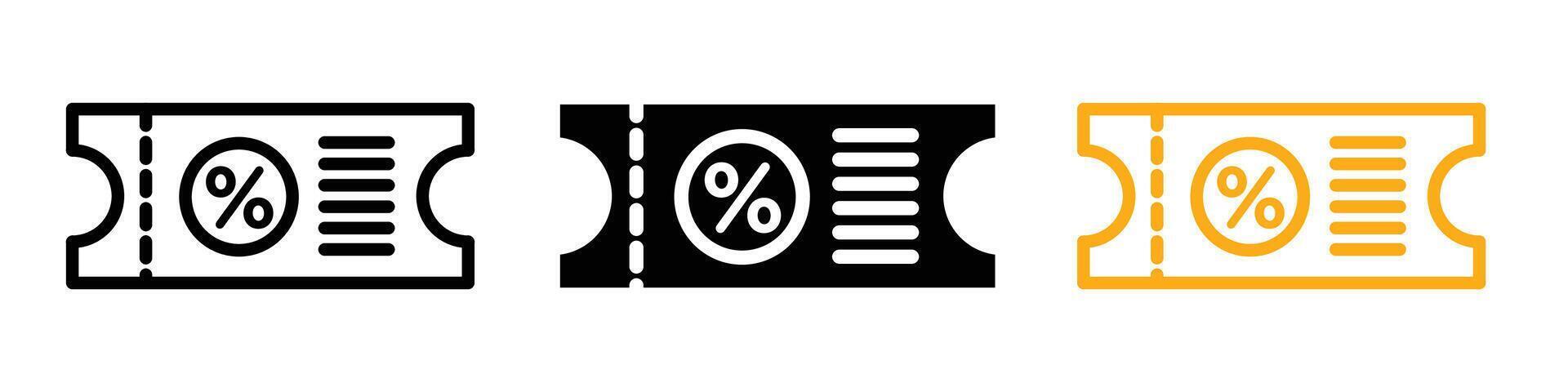 Discount Voucher and Coupon Icons for Retail Shopping and Business Promotions vector