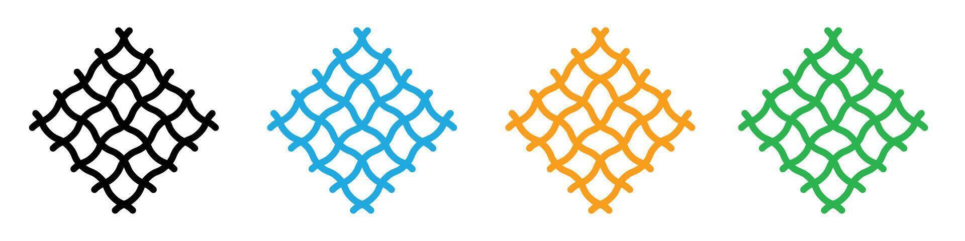 Fabric icon logo set vector