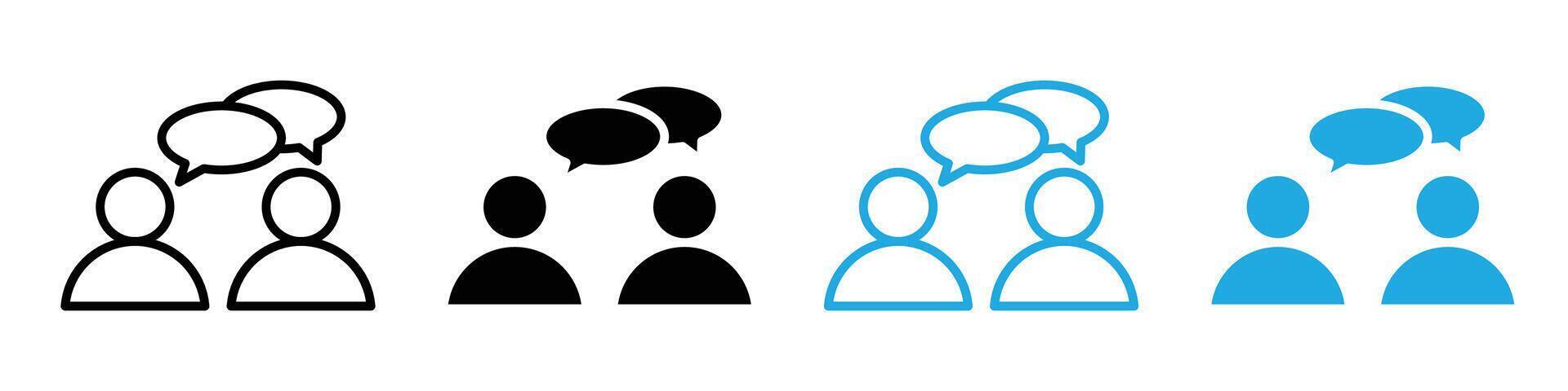 Conversation icon featuring dialogue bubbles for communication, perfect for social media, customer service, and chat apps vector
