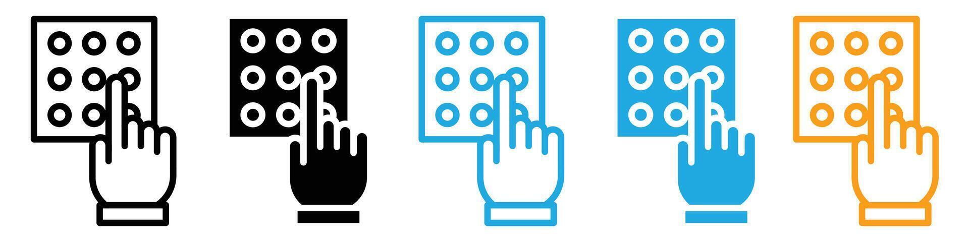 Code lock icon logo set vector