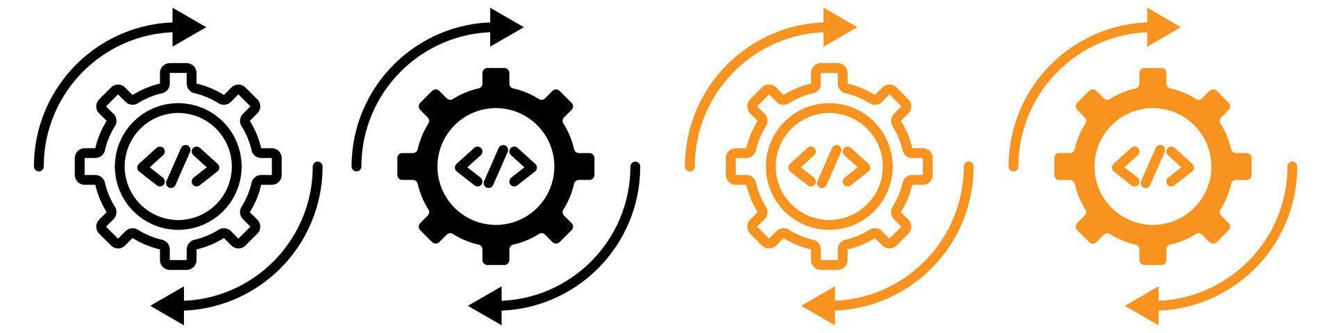 Code optimization icon logo set 47540757 Vector Art at Vecteezy