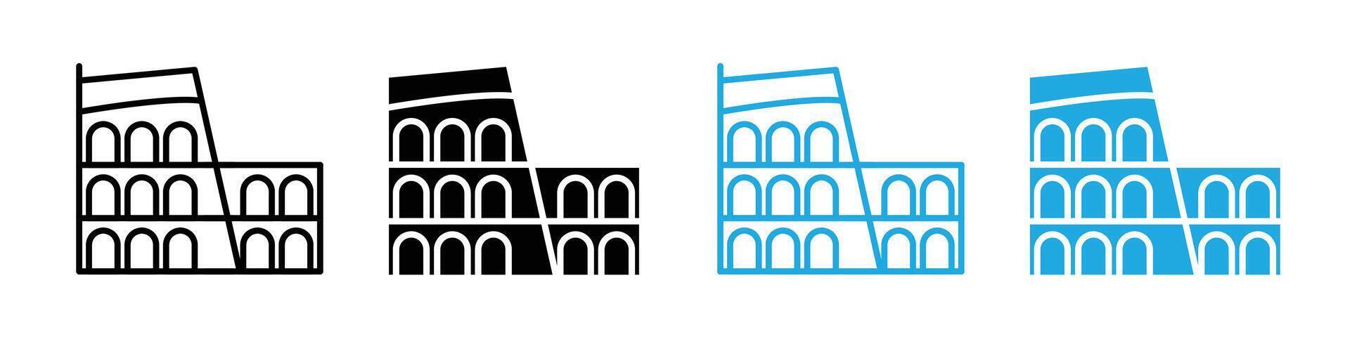 Colosseum icon logo set vector