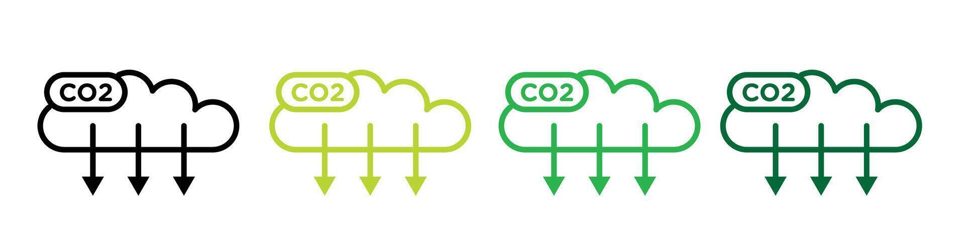 CO2 Emission Reduction Icon for Environmental Care and Climate Action vector